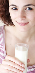 Image showing Young people eating milk with cereals