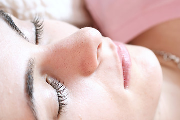 Image showing Beautiful young woman sleeping.