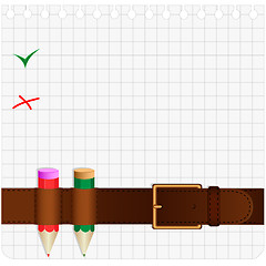 Image showing Belt and pencil