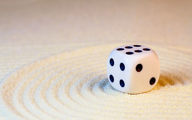 Image showing White dice with black dots