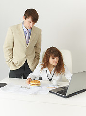 Image showing Businessmen during lunch break