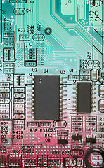 Image showing Abstract multi-color circuit board