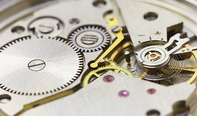 Image showing Tiny clockwork photographed close up