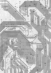Image showing Electronic circuit board gray graphic background