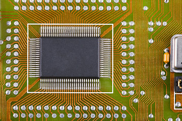 Image showing Microcircuit soldered to an electronic plate