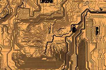 Image showing Abstract industrial texture of a electronic plate