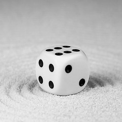 Image showing Dice in Japanese rock-garden