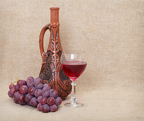 Image showing Still-life from Georgian jug and fruit