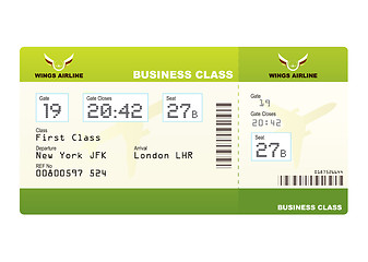 Image showing plane tickets business class green