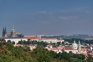 Image showing The Northern part of Prague with the Castle grabbing attention.