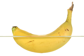 Image showing A banana swims in water