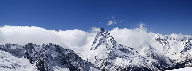 Image showing Panorama Caucasus Mountains. Dombay. 