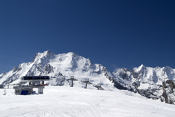 Image showing Station of ropeway. Ski resort.