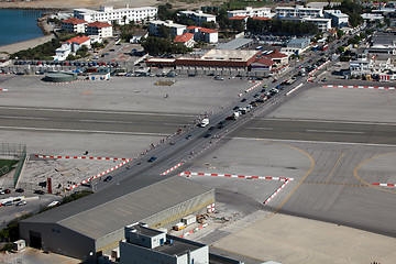 Image showing View over Gibraltar airport