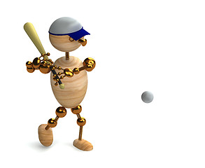 Image showing wood man baseball player