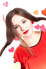 Image showing woman in red on Valentine's day