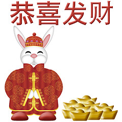 Image showing Happy Chinese New Year 2011 Rabbit with Gold Bars