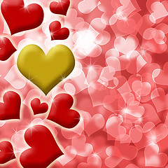 Image showing Happy Valentines Heart of Gold Background