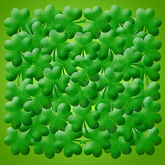 Image showing Happy St Patricks Day Shamrock Leaves Background