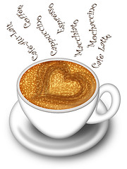 Image showing Cup of Latte Cappuccino Made with Love
