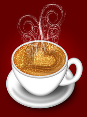 Image showing Cup of Latte Cappuccino Made with Love