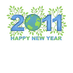 Image showing Happy New Year 2011 Green Planet