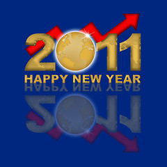 Image showing Happy New Year 2011 Financial Gold Market