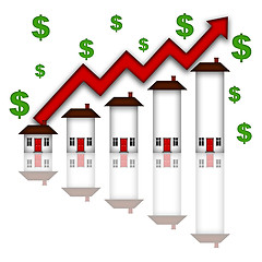 Image showing Real Estate Home Values Going Up Graph