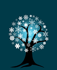 Image showing Winter Tree with Snowflakes