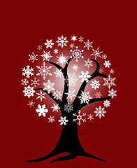 Image showing Winter Tree with Snowflakes