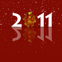 Image showing Happy New Year 2011 Ornament and Sparkles