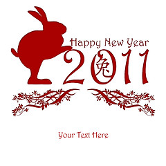 Image showing Chinese New Year Rabbit Holding 2011