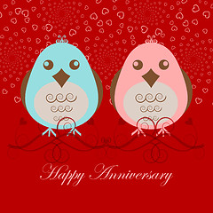 Image showing Happy Anniversary Two Love Birds