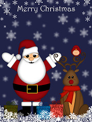 Image showing Christmas Santa Claus and Red-Nosed Reindeer