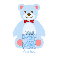 Image showing It's a Boy Blue Teddy Bear with Gift