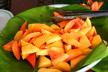 Image showing Sliced papaya