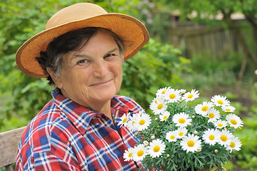 Image showing Senior woman gardening