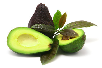 Image showing Avocado with leaves 