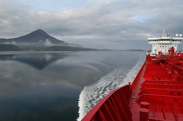 Image showing Ship and Mountain