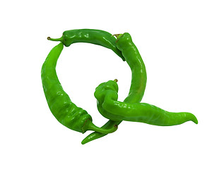 Image showing Letter Q composed of green peppers