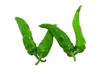 Image showing Letter W composed of green peppers