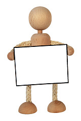 Image showing A figure holds a white sign