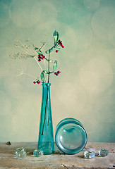 Image showing Glass Vase with red berries