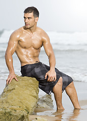 Image showing sexy man beach