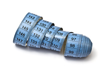 Image showing Blue tape measure 