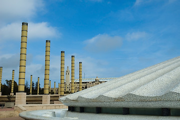 Image showing Barcelona - Olympic park telecommunications tower designed by Sa