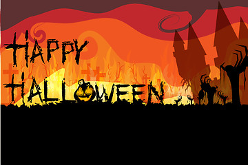 Image showing halloween text with pumpkin