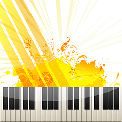Image showing piano keys on grungy background