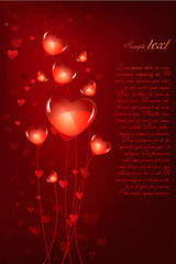 Image showing hearts with text template