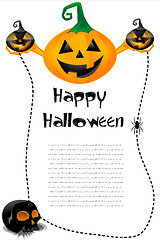 Image showing halloween card with pumpkin and skull